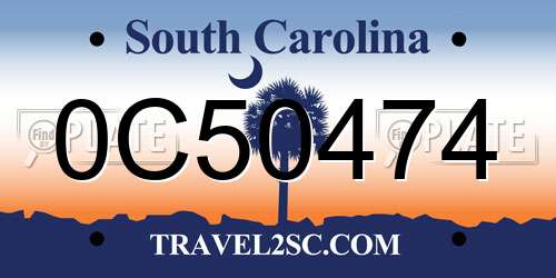 0C50474 South Carolina License Plate