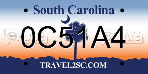 0C51A4 South Carolina License Plate