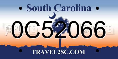 0C52066 South Carolina License Plate
