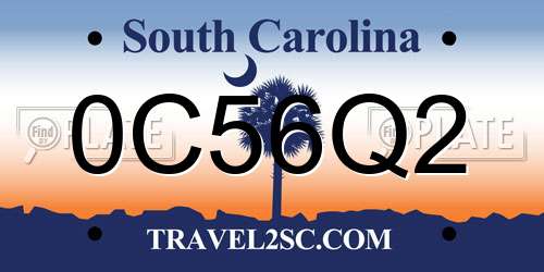 0C56Q2 South Carolina License Plate