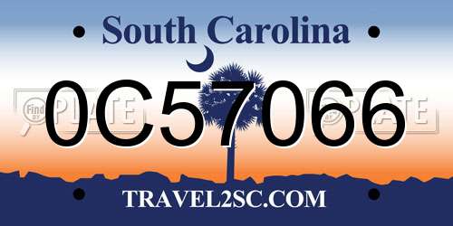 0C57066 South Carolina License Plate