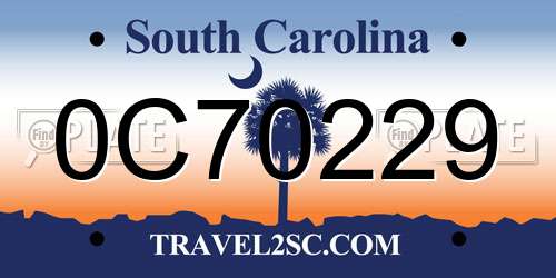 0C70229 South Carolina License Plate