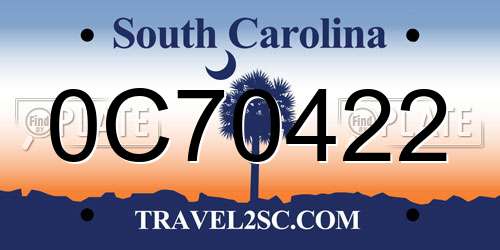 0C70422 South Carolina License Plate