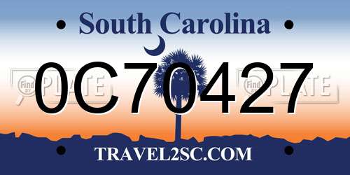 0C70427 South Carolina License Plate