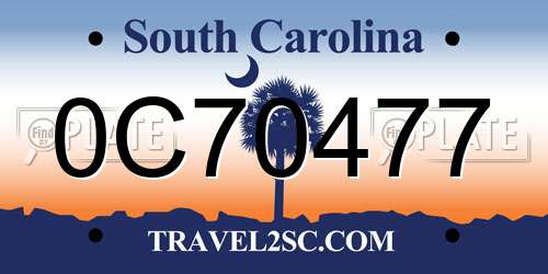 0C70477 South Carolina License Plate