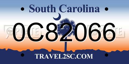 0C82066 South Carolina License Plate