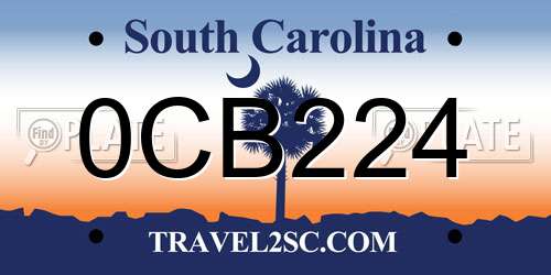 0CB224 South Carolina License Plate