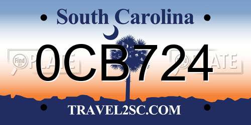 0CB724 South Carolina License Plate