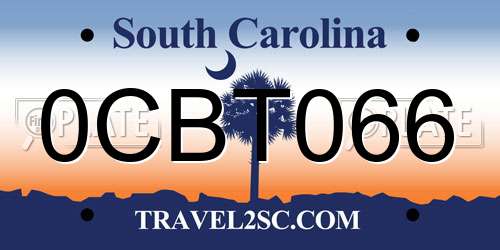 0CBT066 South Carolina License Plate