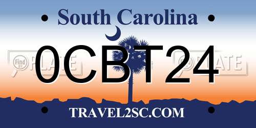 0CBT24 South Carolina License Plate
