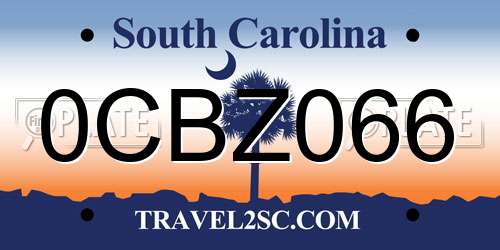 0CBZ066 South Carolina License Plate