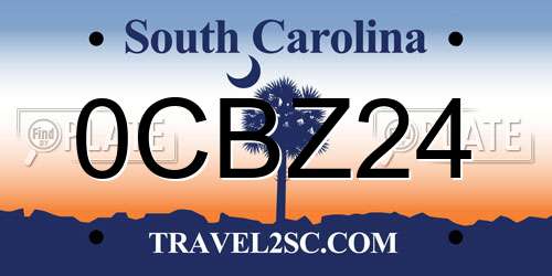 0CBZ24 South Carolina License Plate