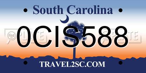 0CIS588 South Carolina License Plate