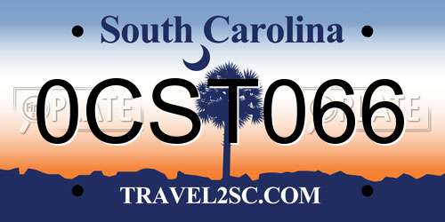 0CST066 South Carolina License Plate