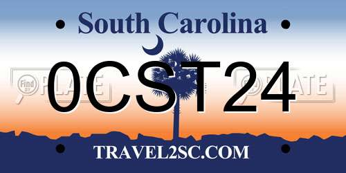 0CST24 South Carolina License Plate