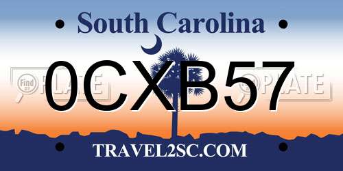 0CXB57 South Carolina License Plate