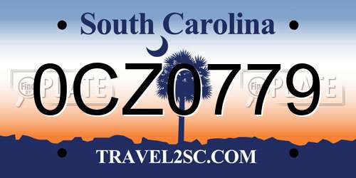 0CZ0779 South Carolina License Plate