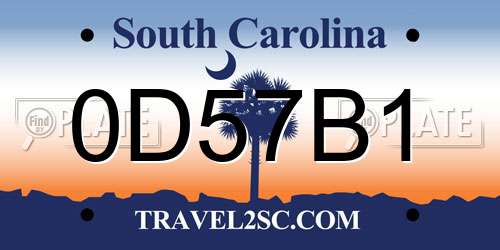 0D57B1 South Carolina License Plate