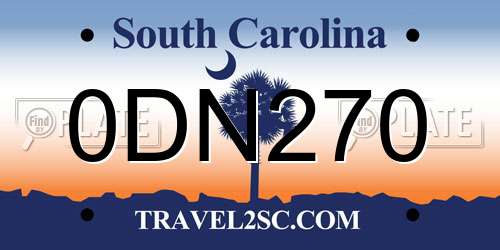 0DN270 South Carolina License Plate