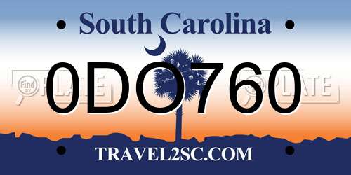 0DO760 South Carolina License Plate