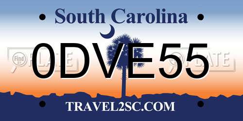 0DVE55 South Carolina License Plate