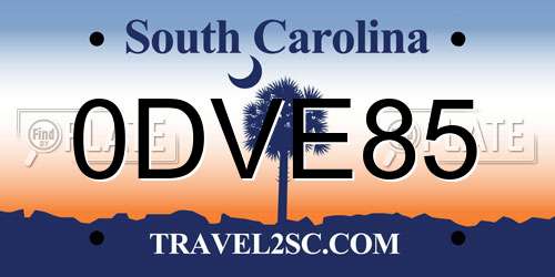 0DVE85 South Carolina License Plate