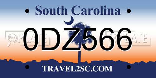 0DZ566 South Carolina License Plate