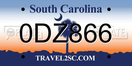 0DZ866 South Carolina License Plate
