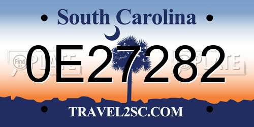 0E27282 South Carolina License Plate