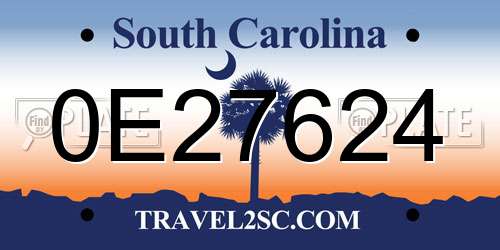 0E27624 South Carolina License Plate