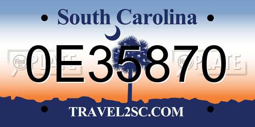 0E35870 South Carolina License Plate
