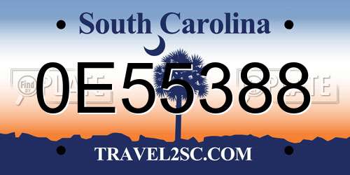 0E55388 South Carolina License Plate