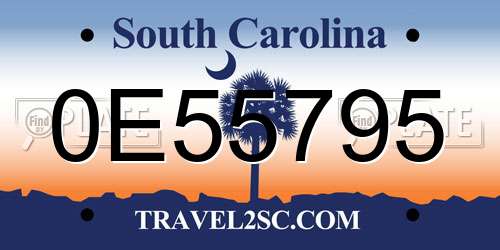 0E55795 South Carolina License Plate