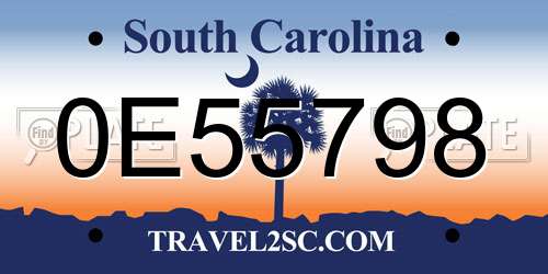 0E55798 South Carolina License Plate