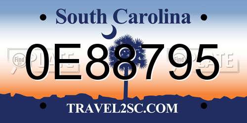 0E88795 South Carolina License Plate