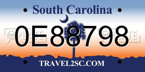 0E88798 South Carolina License Plate