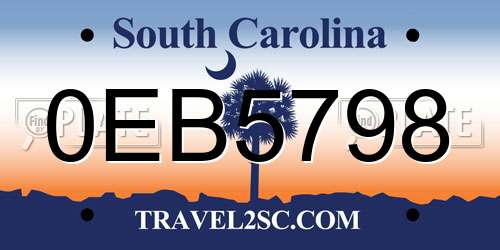 0EB5798 South Carolina License Plate