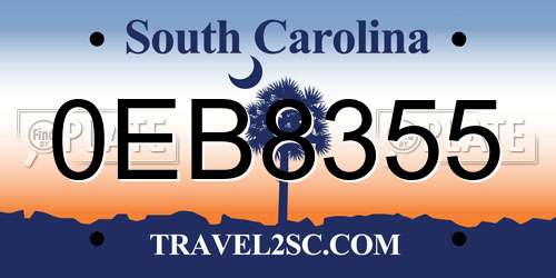 0EB8355 South Carolina License Plate