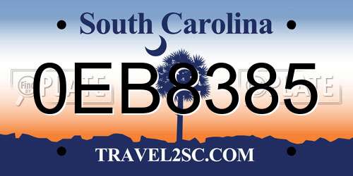 0EB8385 South Carolina License Plate