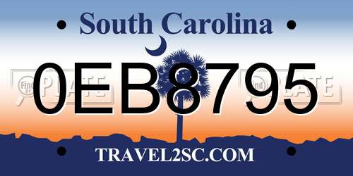 0EB8795 South Carolina License Plate
