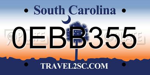 0EBB355 South Carolina License Plate