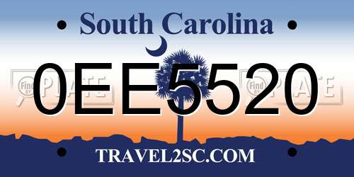 0EE5520 South Carolina License Plate