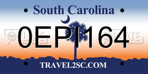 0EPI164 South Carolina License Plate