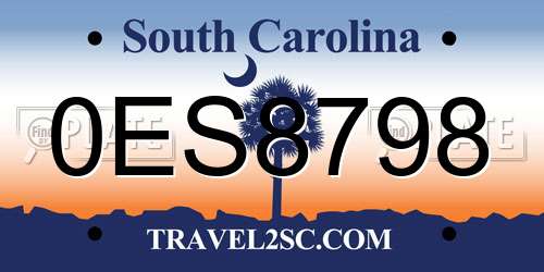 0ES8798 South Carolina License Plate