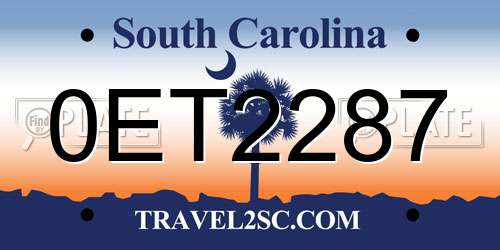 0ET2287 South Carolina License Plate