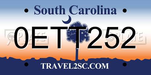0ETT252 South Carolina License Plate