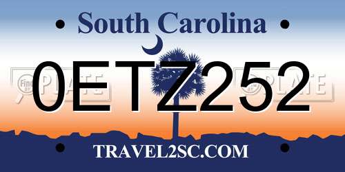 0ETZ252 South Carolina License Plate