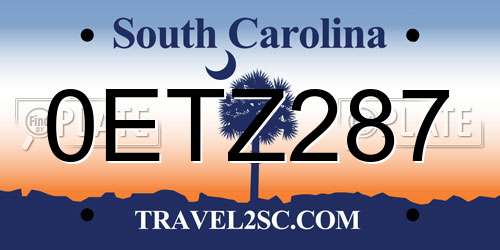 0ETZ287 South Carolina License Plate