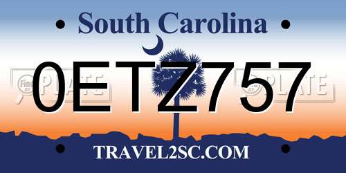 0ETZ757 South Carolina License Plate