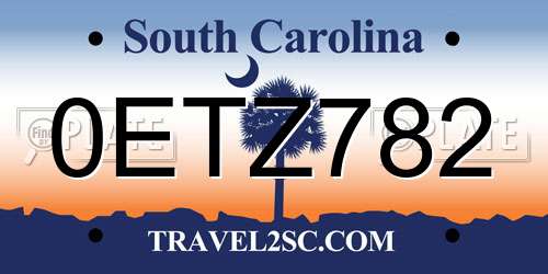 0ETZ782 South Carolina License Plate